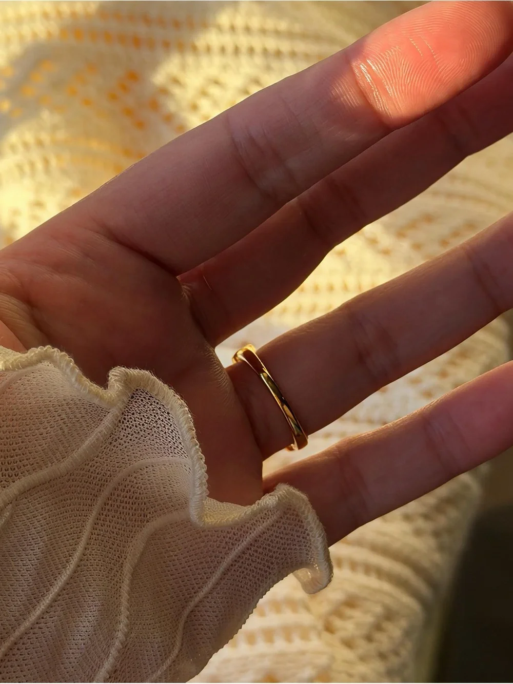 Gold Bezel Cubic Zirconia Stacking Ring - Gold